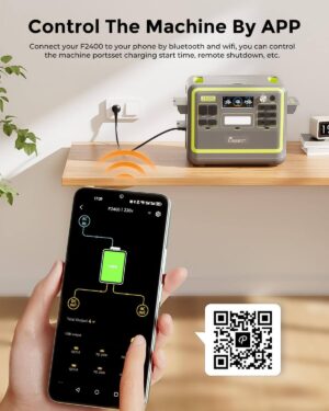 Fossbot F2400 Solargenerator, 2048 W LiFePO4 Batterie – Backup mit 2400 W 3 x Wechselstromausgängen (4800 W Spitze)
