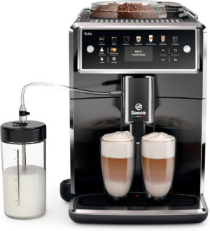 Saeco SM7580/00 Kaffeeautomat, Klavierlackfront Kunststoffgehäuse, 1,7 l, Schwarz
