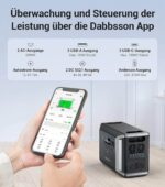 Dabbsson 5,33 kWh Erweiterbares Powerstation DBS2300 mit DBS3000B Zusatzbatterie, 2200 W Wechselstromsteckdosen